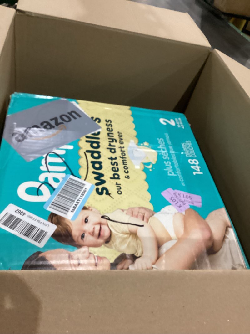 Condition photo showing Good Condition for Pampers Swaddlers Diapers, Size 2 (10-22 lbs), 148 Count, Absorbent, Keeps Baby Dry and Comfortable, Skin Safe Disposable Baby Diaper Size 2 148