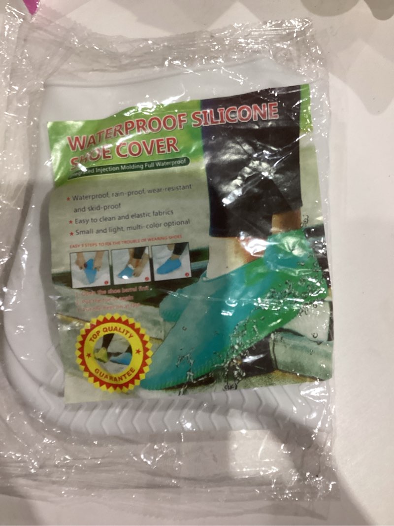 Condition photo showing New/Like New for Unisex Waterproof Shoe Covers, Reusable, Slip-Resistant, Silicone Shoe Protectors Grery Large Label L: Size US 6.5-10 Grey