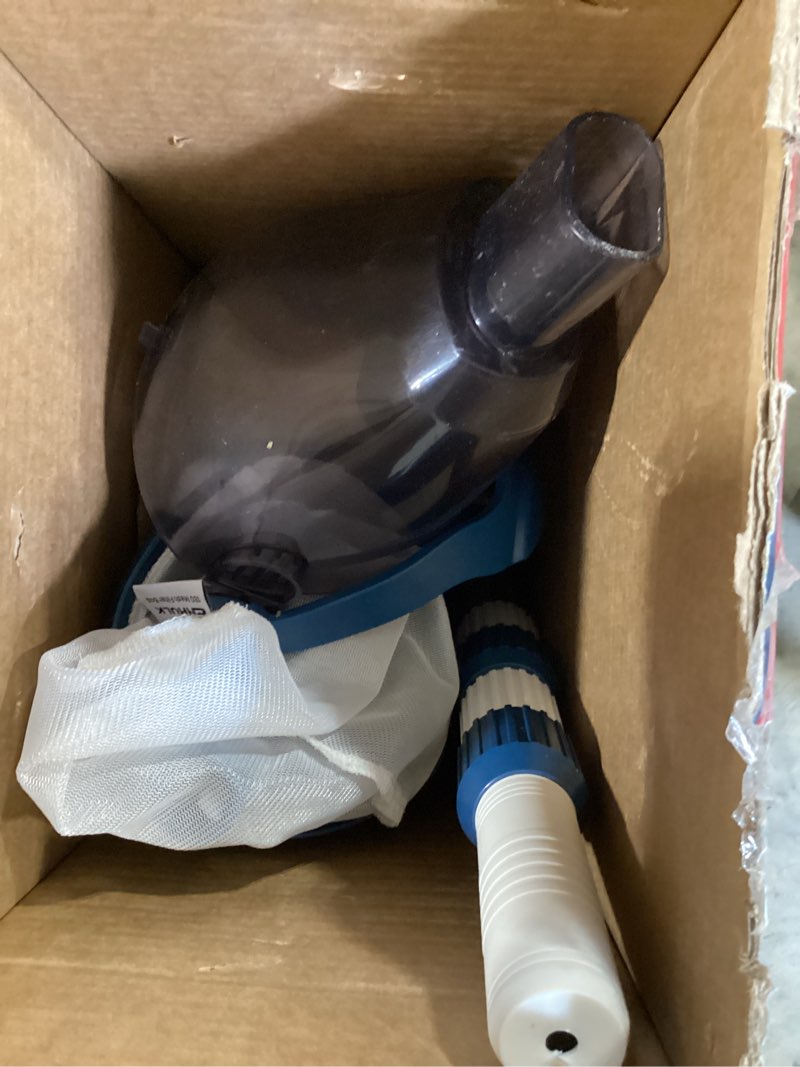 Condition photo showing As Is for enhulk cordless pool vacuum, upgraded dual mode, 22 gpm powerful suction, 13.4" wide head & 98.4" telescopic pole, 4 filter units, 1h runtime, handheld pool cleaner for above/inground pools, pc20