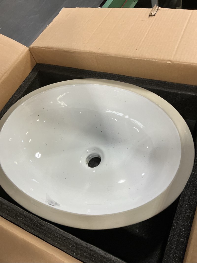Condition photo showing Good Condition for karamag 20.5 inch undermount bathroom sink oval undermount sink white ceramic under counter bathroom
