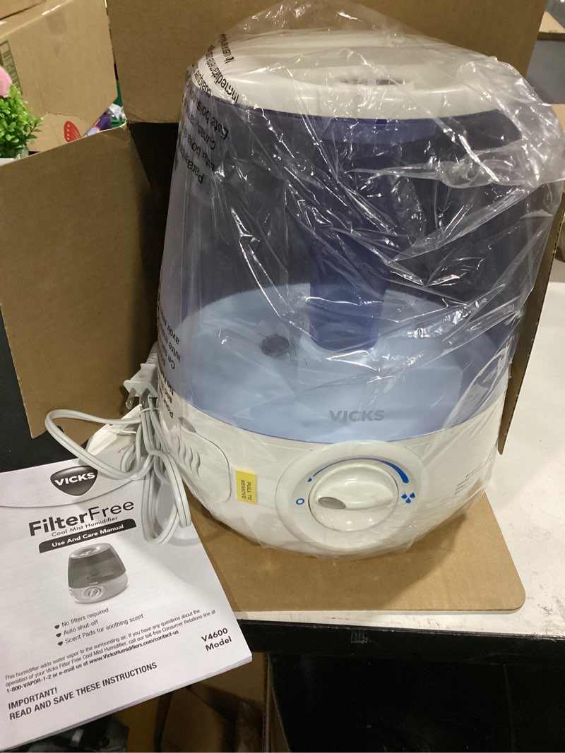 Condition photo showing Good Condition for vicks filter-free ultrasonic humidifier, recommended by pediatricians*, 1.2 gal ultrasonic cool mist humidifiers for bedrooms & kids rooms, works with vicks vapopads