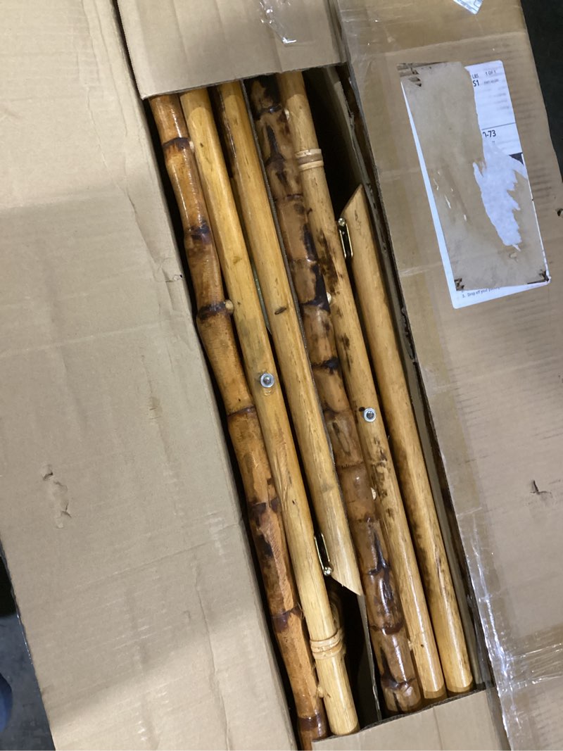 Condition photo showing Good Condition for Flash Furniture Folding Bohemian Bamboo Chairs with Curved Backs, Modern Bamboo Folding Dining Chairs, 300 lb. Static Weight Capacity, Set of 4