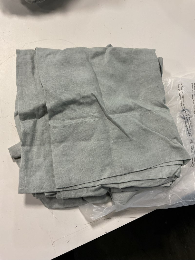 Condition photo showing Good Condition for european linen pillowcase set, king, mist