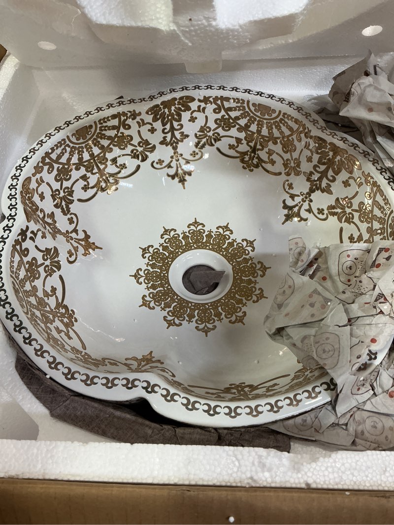 Condition photo showing New/Like New for Vessel Bathroom Sink Flower Shape Design Porcelain Above Counter Sink for Bar and Cloakroom Chinese Vanity Bowl