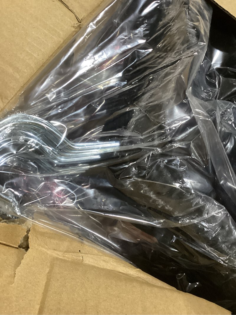 Condition photo showing New/Like New for house day black velvet hangers 60 pack, non slip clothes felt hanger heavy duty for coat, premium slim space saving suit hangers for closet organizer, 360° rotating silver hook black 60 pack