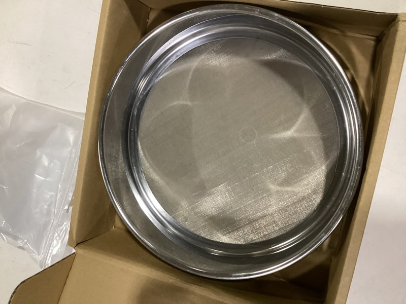 Condition photo showing Good Condition for 100 mesh stainless steel lab sieve, sturdy 8inch(20.5cm) sifter, fine mesh sieve strainer for powder pellet flour liquid filtration-lab industrial diy household use diameter 20.5 cm / 8 inch stainless steel 100mesh (150µm)