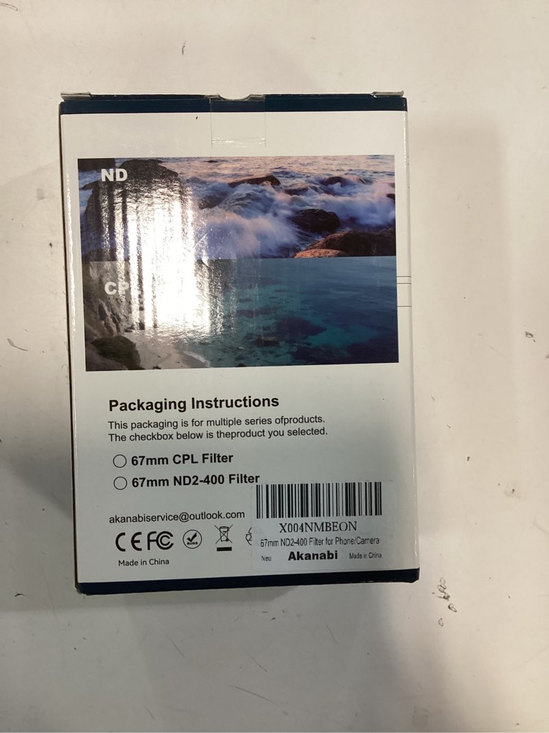 Condition photo showing New/Like New for 67mm Variable ND2-400 Filter for Phone/DSLR, HD Adjustable Neutral Density Filter with Universal Clip,Adapter Ring, Lens Attachment for iPhone 16 15 14 13 12 Samsung Pixel and Other Smartphones/Camera 67mm-ND2-400