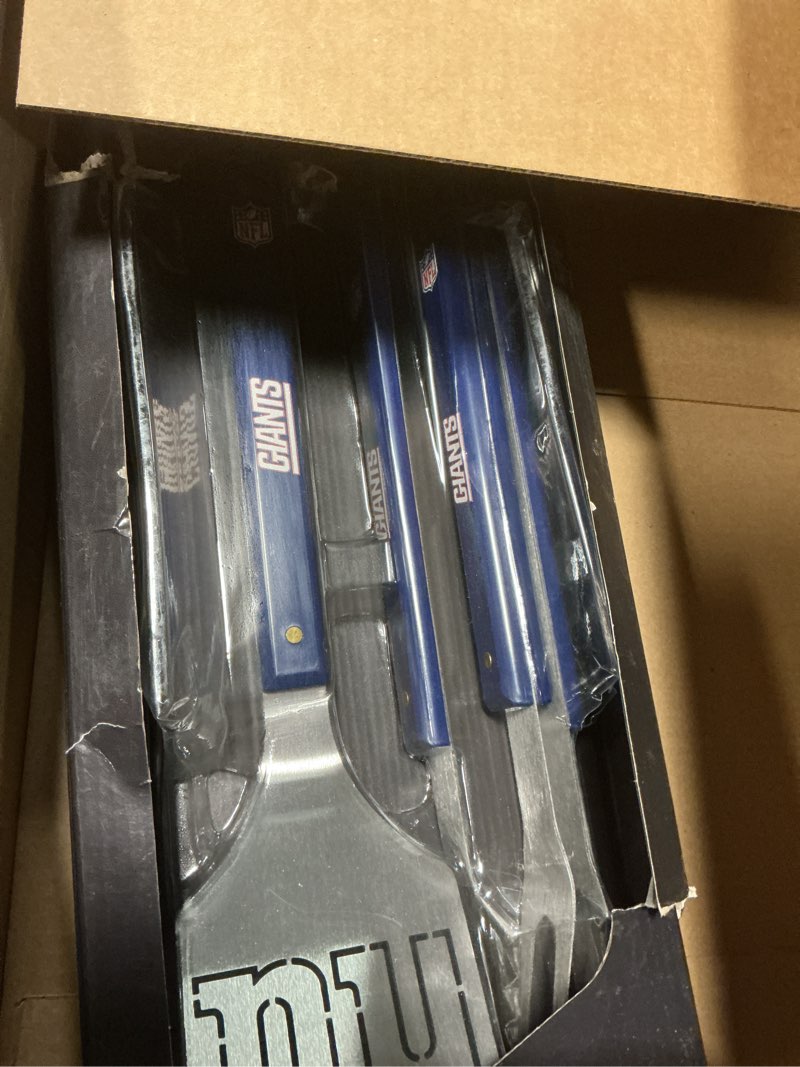 Condition photo showing Good Condition for YouTheFan NFL Spirit Series 3-Piece BBQ Set New York Giants