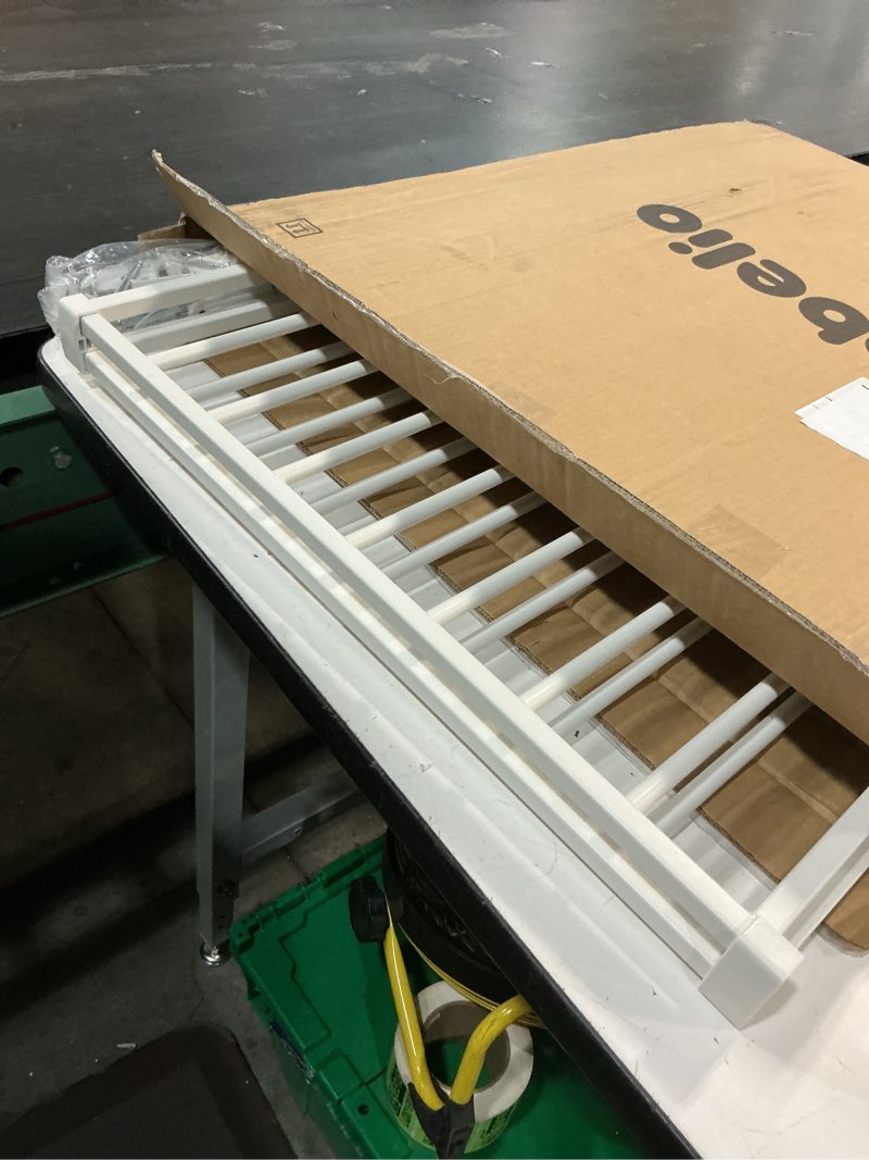 Condition photo showing As Is for babelio baby gate for stairs, kitchen & doorways, 26-43" w 28" h no bottom bar| easy installation| one-handed operation| auto-close| hardware mount (drill needed) safety dog/pet gate indoor (white)
