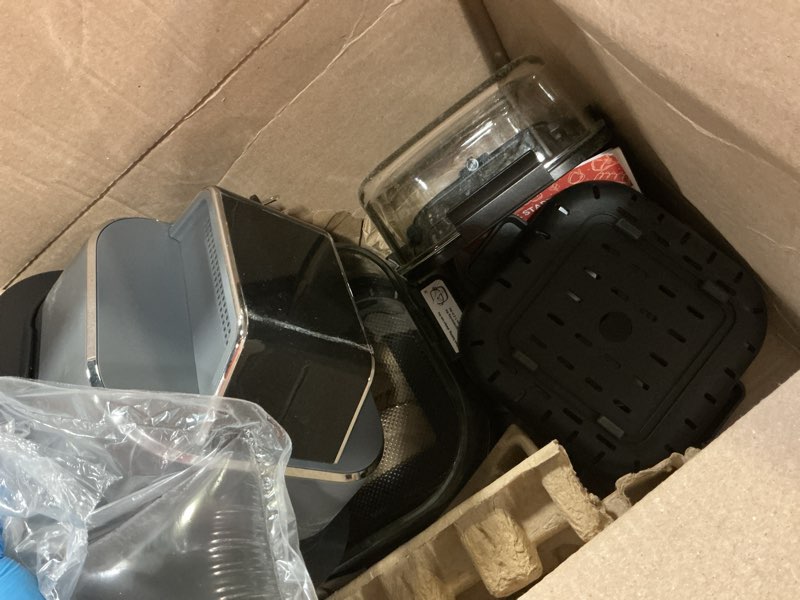 Condition photo showing Good Condition for 4-in-1 portable glass air fryer, 140–400°f precise heat, max crisp technology, 4.2qt & 1.6qt dual containers with lids, freezer & dishwasher safe, bake, recrisp, air fry grey