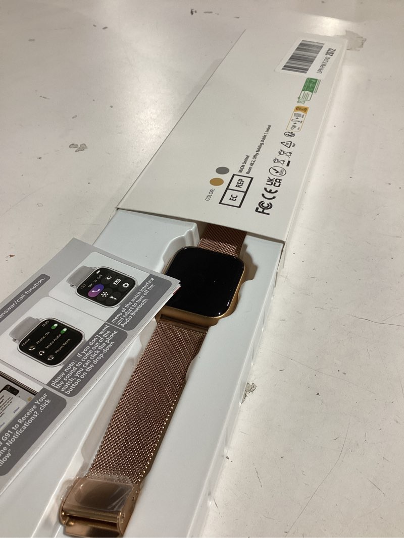 Condition photo showing Good Condition for Smartwatch for Women, 1.83” Fitness Watch with Blood Pressure, Calls/Messages, Female Cycle Tracking, Heart Rate & Sleep Monitor, IP68 Waterproof for Android & iPhone (Rose Gold)