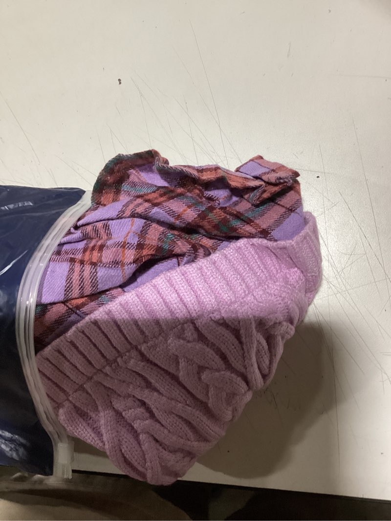 Condition photo showing Good Condition for iecoii girl dog sweater dress - cable knit dog sweater for medium dogs girl, purple,large - turtleneck winter sweaters with leash hole, soft & stretchy adorable dress for thanksgiving christmas photo large(chest:20.87 in/53 cm) purple