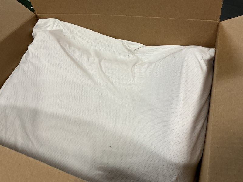 Condition photo showing As Is for purple freeform pillow - standard size, customizable support with gelflex grid & microflex moon foam - pressure relief, cooling, extra filling & adjustable height