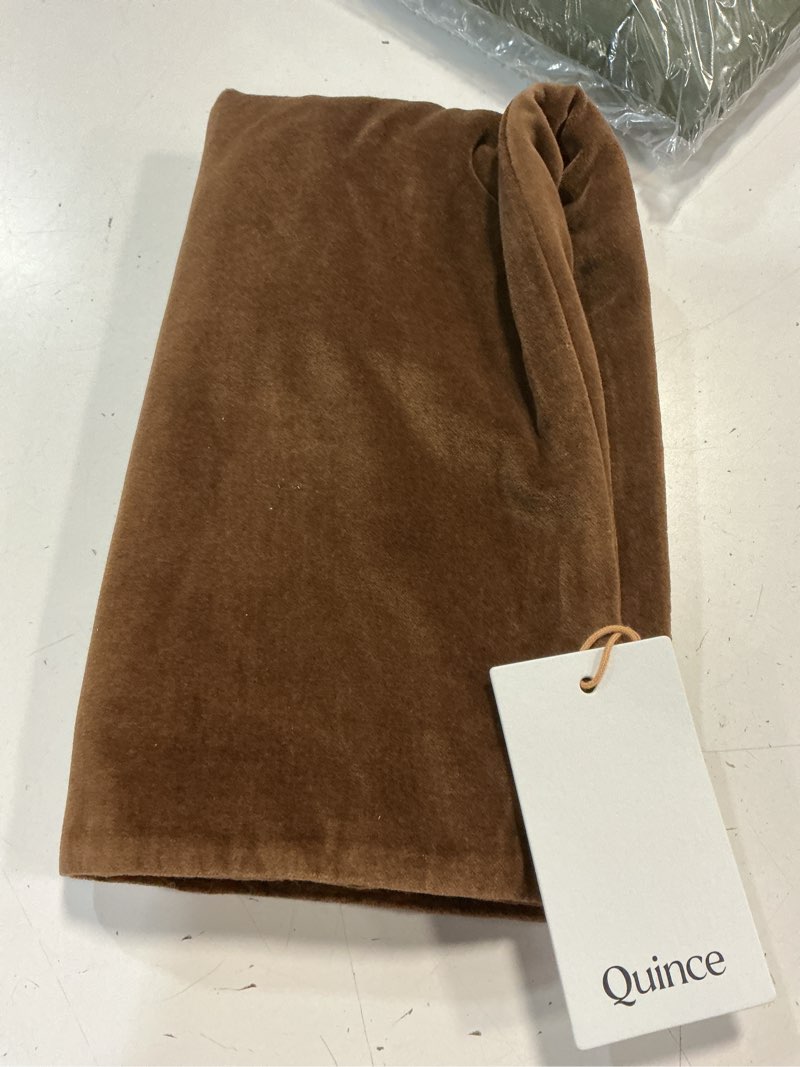 Condition photo showing Good Condition for classic cotton velvet pillow cover (set of 1), 12x20, chestnut