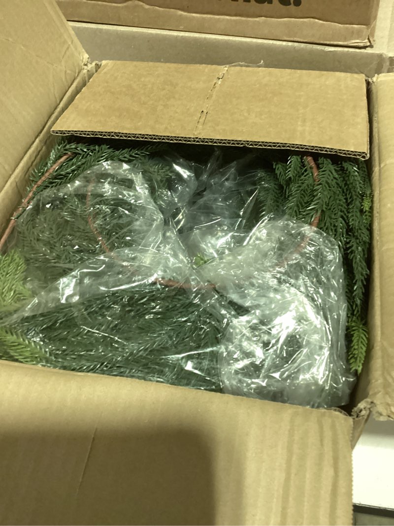 Condition photo showing Good Condition for N&T NIETING 9FT Christmas Norfolk Pine Garland Real Touch Pine Artificial Garlands Faux Greenery Garland Winter Christmas Garland for Table Mantle Fireplace Indoor Outdoor Xmas Decorations (1 Pcs) 9 FT 1