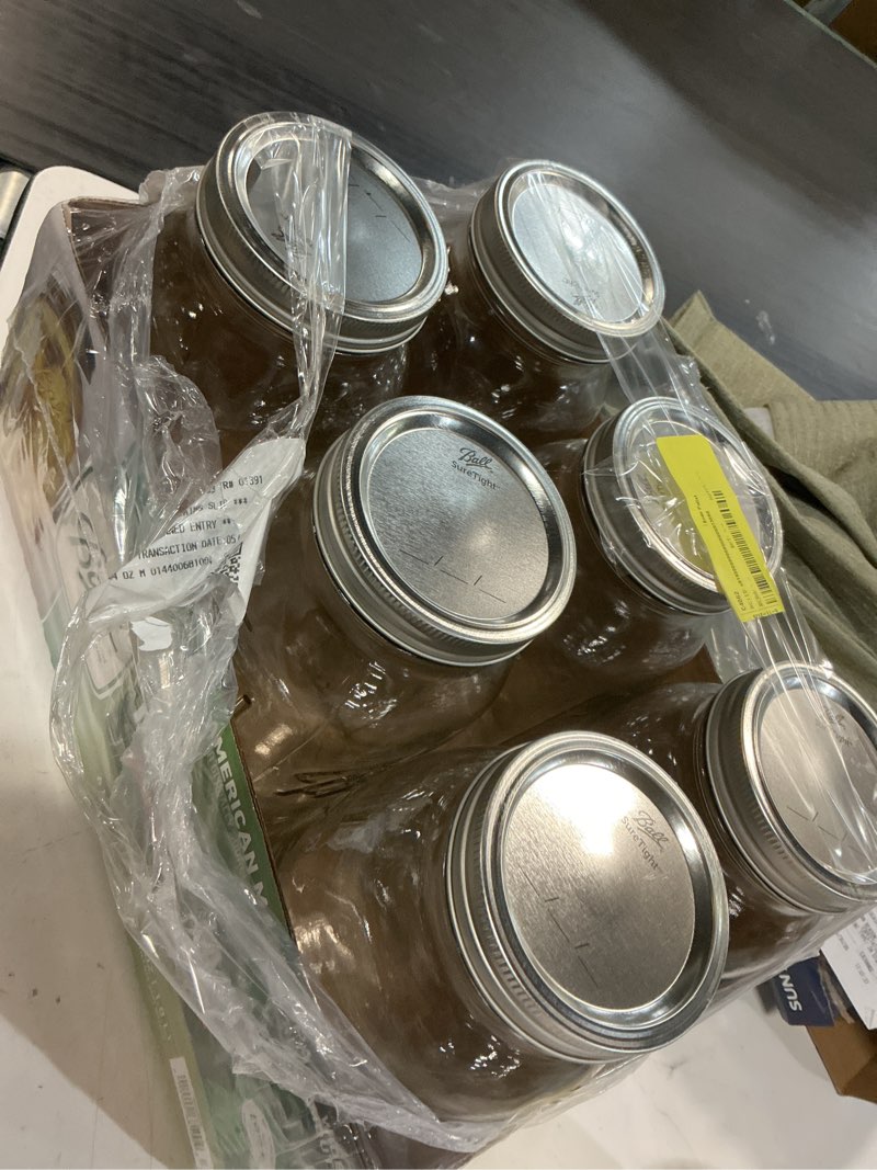 Condition photo showing Good Condition for ball wide mouth mason jar 64 oz 6 pk
