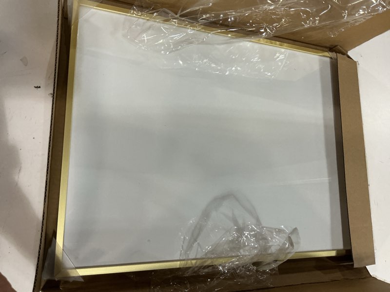Condition photo showing As Is for vivelove 14x19 picture frame gold set of 1- photo frame for wall tabletop & wall decoration - wall mounting horizontally or vertically - tempered glass 14x19-1p gold
