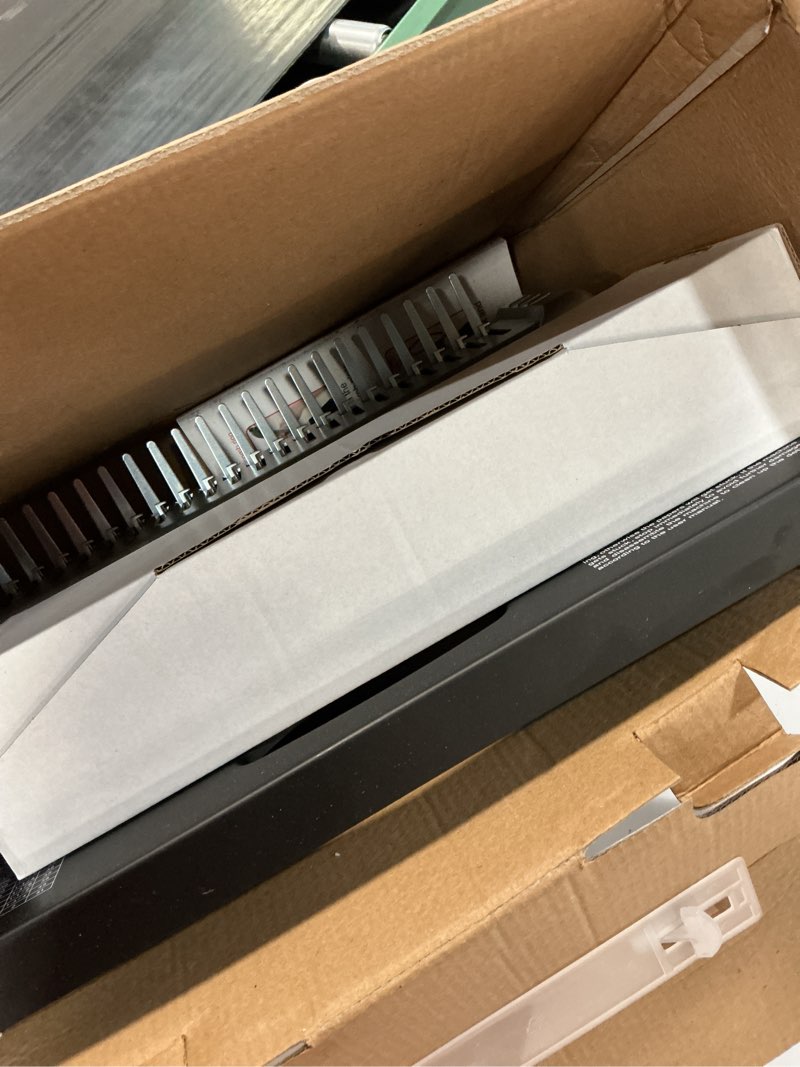 Condition photo showing As Is for makeasy comb binding machine - punch 12 sheet, easy punch no jam, heavy-duty metal build, book binder for office reports & home school projects, includes 100 combs, letter/a4/a5 compatible silver