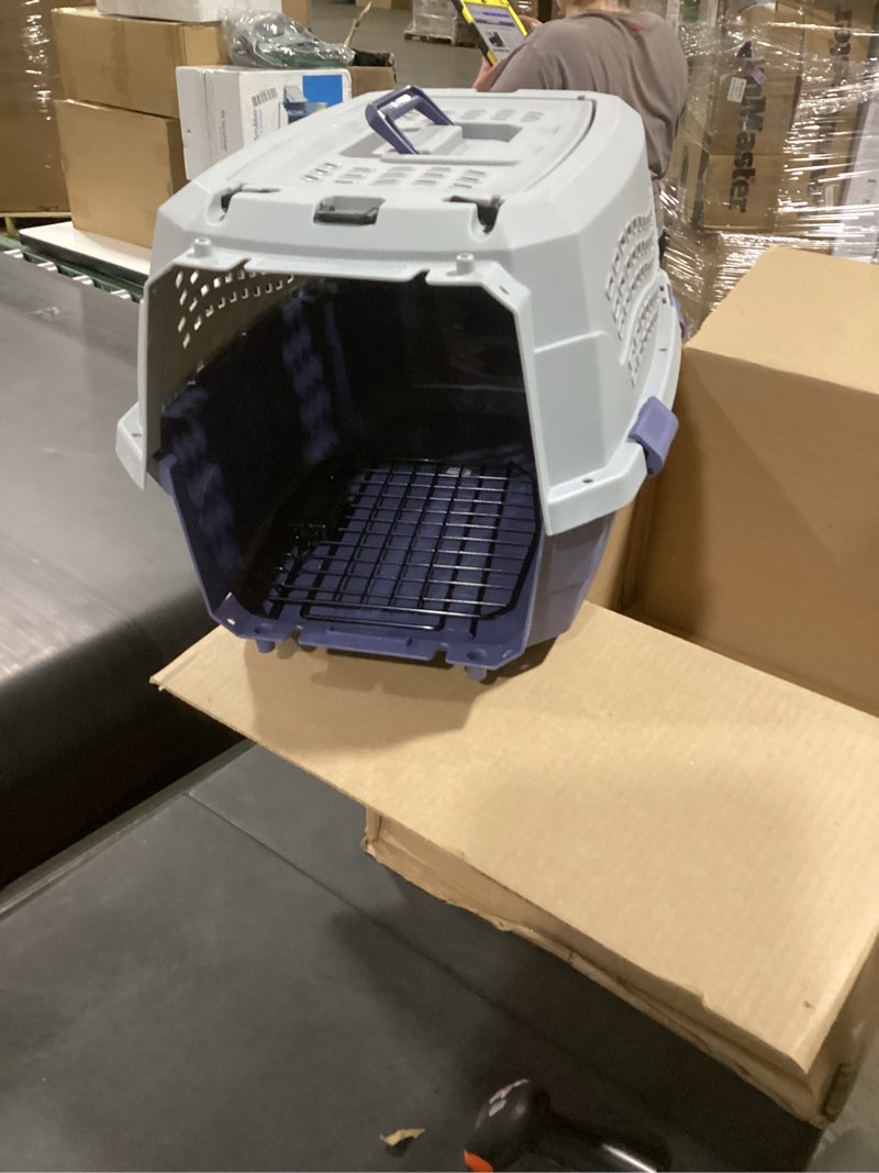 Condition photo showing Good Condition for amazon basics 2-door top-load hard-sided dogs, cats pet travel carrier, gray & blue, 22.8"l x 15.0"w x 13.0"h gray & blue 22.8"l x 15.0"w x 13.0"h