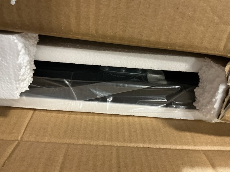 Condition photo showing New/Like New for andy star unique rectangle wall mirror, 24"x32" black mirror, modern mirror with aesthetic scalloped edge design ideal for bathroom, bedroom or entryway, thin frame deep 1’’ matte black 32"l x 24"w