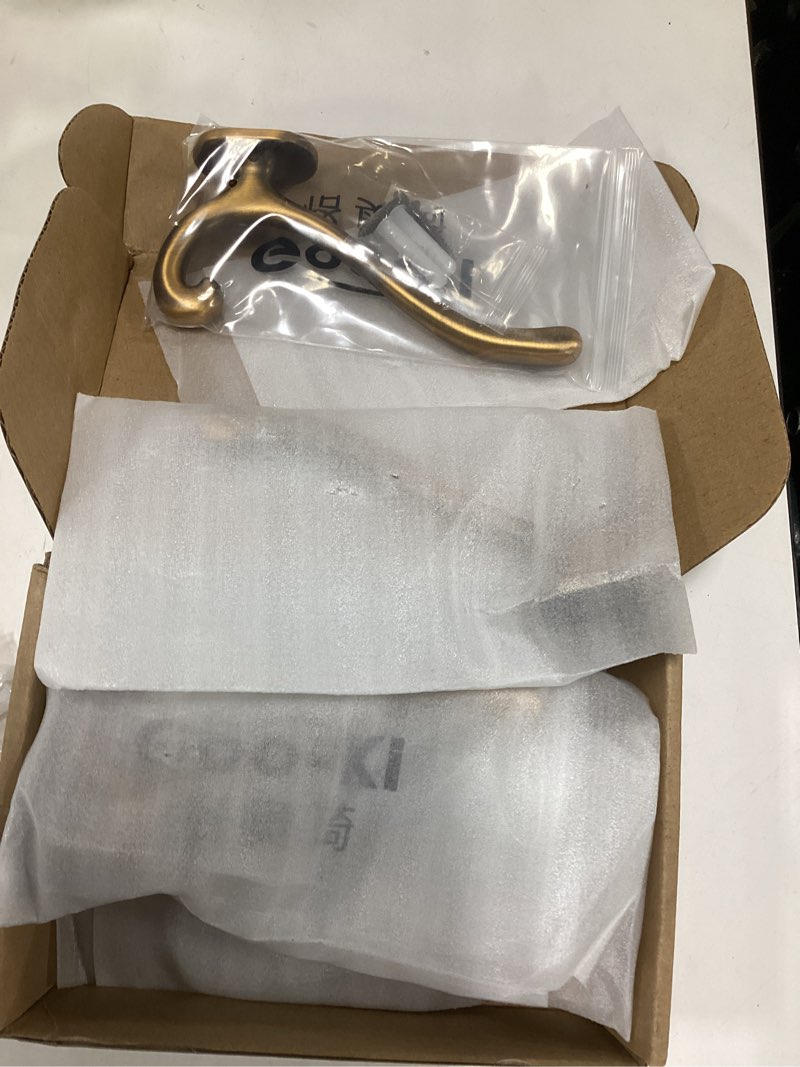 Condition photo showing New/Like New for goo-ki brushed brass zinc alloy coat hooks - affordable luxury coat hoooks hardware for bedroom, kitchen, 6 pack 6 brushed brass