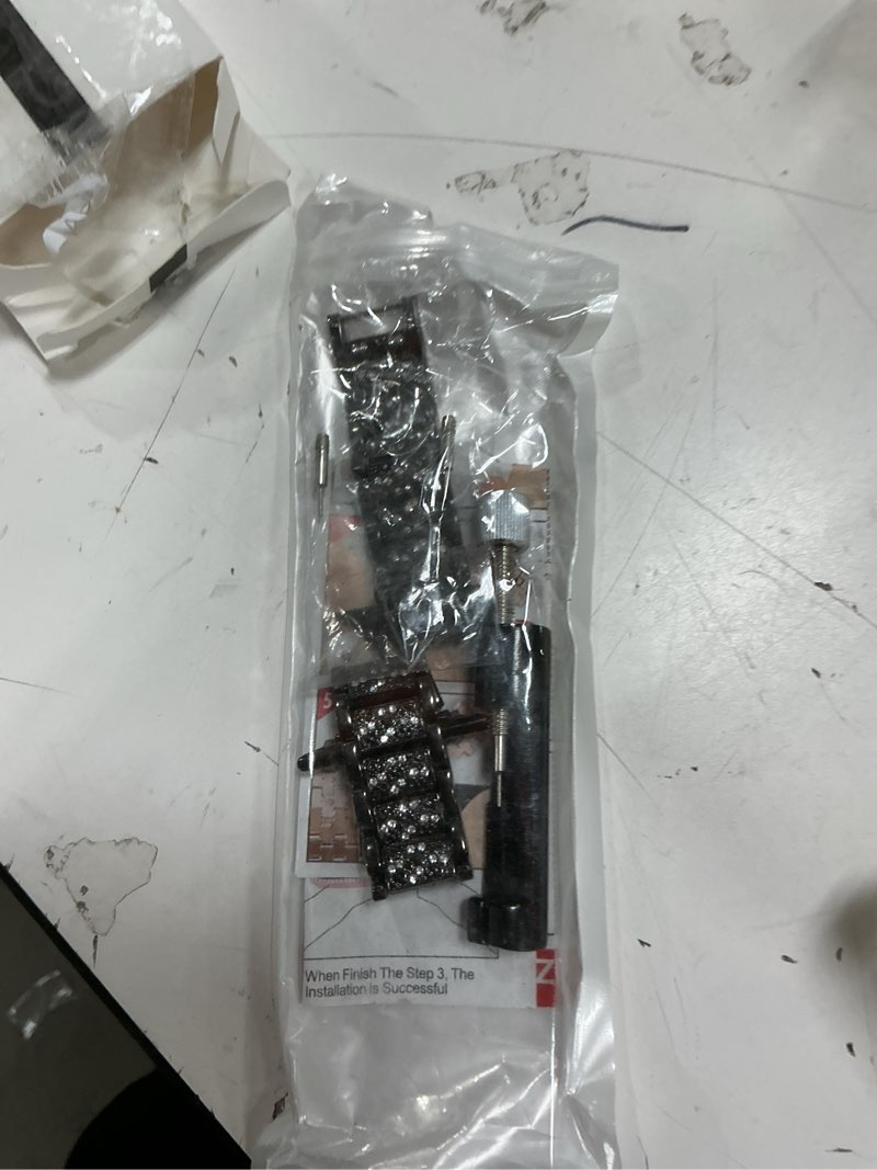 Condition photo showing Good Condition for Mosonio Compatible with Apple Watch Band 38mm 40mm 41mm 42mm 44mm 45mm 46mm 49mm with 2 Pack Case Women, Jewelry Replacement Metal Bands Strap with Bling PC Protective Case for iWatch Ultra SE Series 11/10/9/8/7/6/5/4/3/2/1 Black 49mm (Ultra 3/2/1)