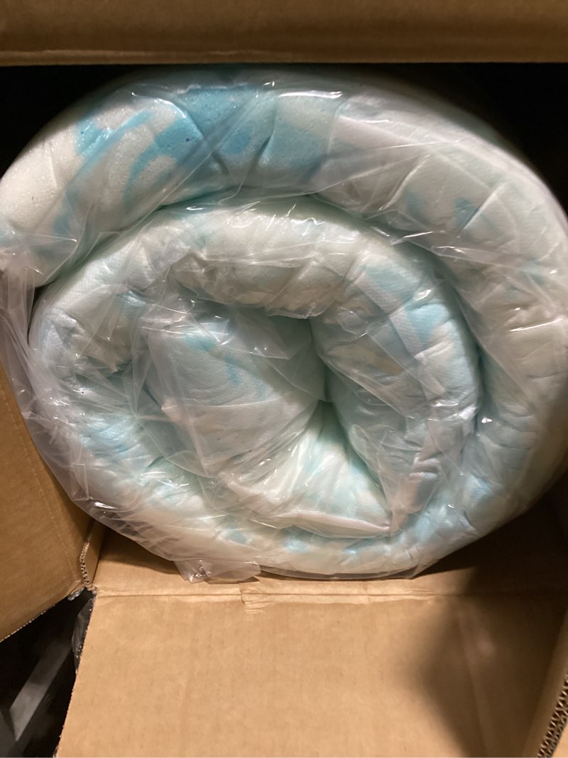 Condition photo showing New/Like New for egohome 3 inch full memory foam mattress topper, cooling gel infused & pressure relieving pad in a box, dorm room essentials, certipur certified, blue