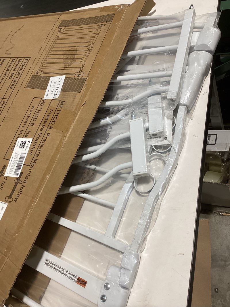 Condition photo showing Good Condition for fairy baby 29.5"-53.1" extra wide baby gates for doorways, safety child gate for kids dog, metal auto close stair gates indoor for toddler pressure mount kit, arched décor walk thru garden gate, white white 29.5"-53.0"