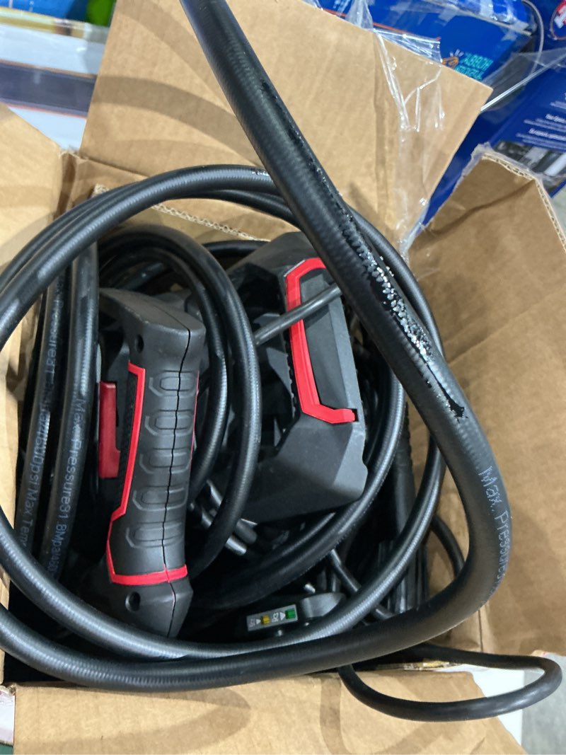 Condition photo showing As Is for hyper tough 1800 psi 1.2 gpw 120v electric powered pressure washer