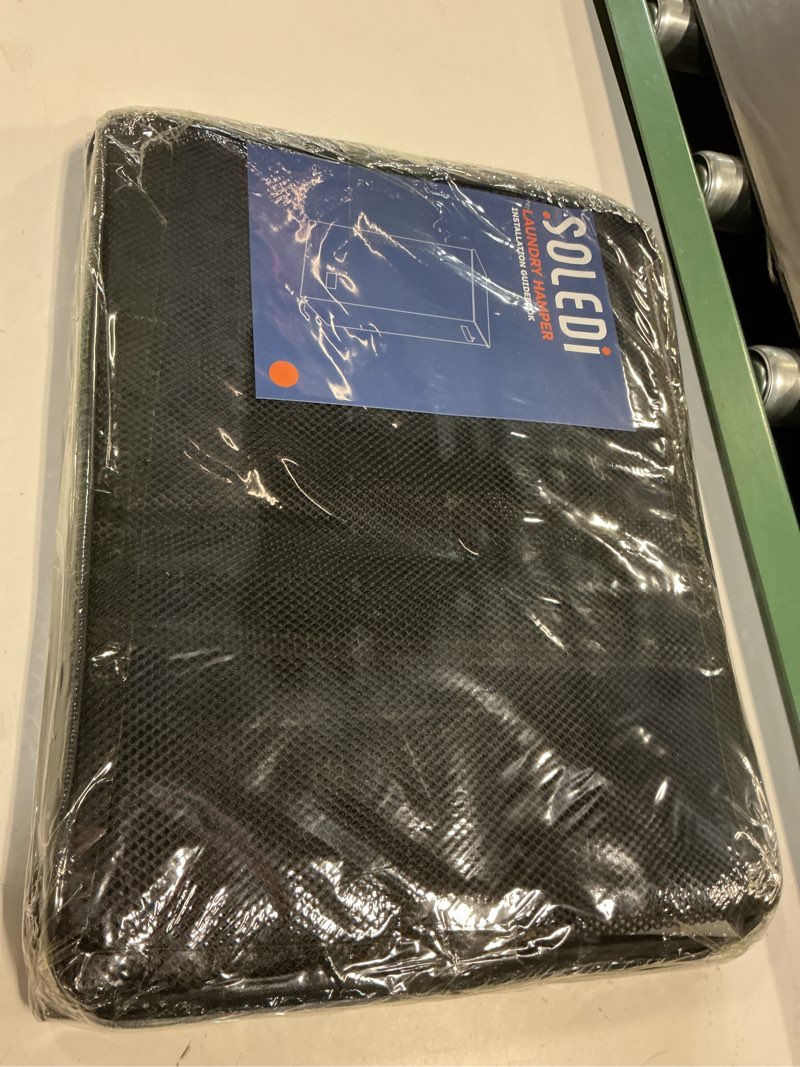 Condition photo showing New/Like New for SOLEDI Laundry Hamper with Lid 100L Large & Tall Collapsible Laundry Basket, Clothes Hamper with Bag Removable Easy to Carry, Dirty Hampers for Bedroom, Bathroom, Dorm, College, Grey Grey 100L