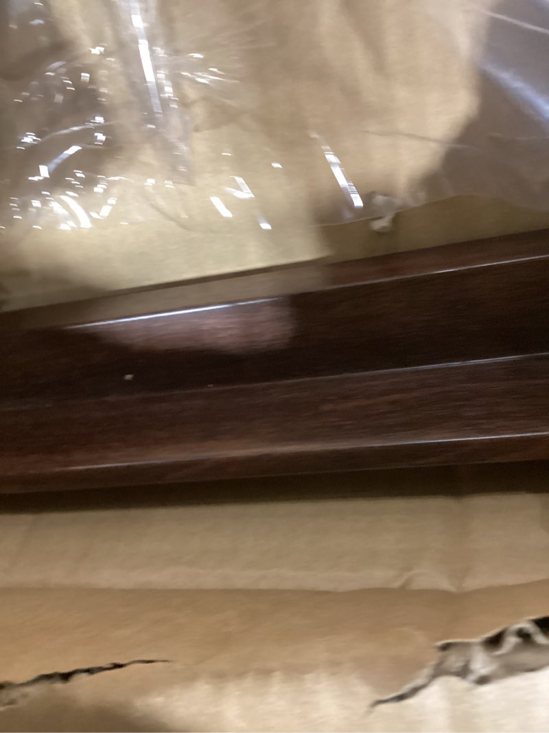 Condition photo showing Good Condition for Canvas Floater Frame Fits 1”–1.25”Deep Gallery-Wrapped Canvas, Floating Picture Frame for Wall Art, Posters, Oil Paintings and Prints, PS Wood Grain Look Frames with Hanging kit 24X30 inch Dark Walnut Dark Walnut 24L" x 30W"