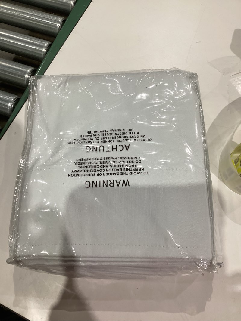 Condition photo showing New/Like New for 84 Inch Curtains Blackout 2 Panel Heat Reducing Room Darkening Linen Curtains for Bedroom/Dorm UV Blocking/Noise Canceling Window Drapes Thermal Insulated Textured Black Out Curtain 7ft 52x84 White 52"W x 84"L (Pack of 2)