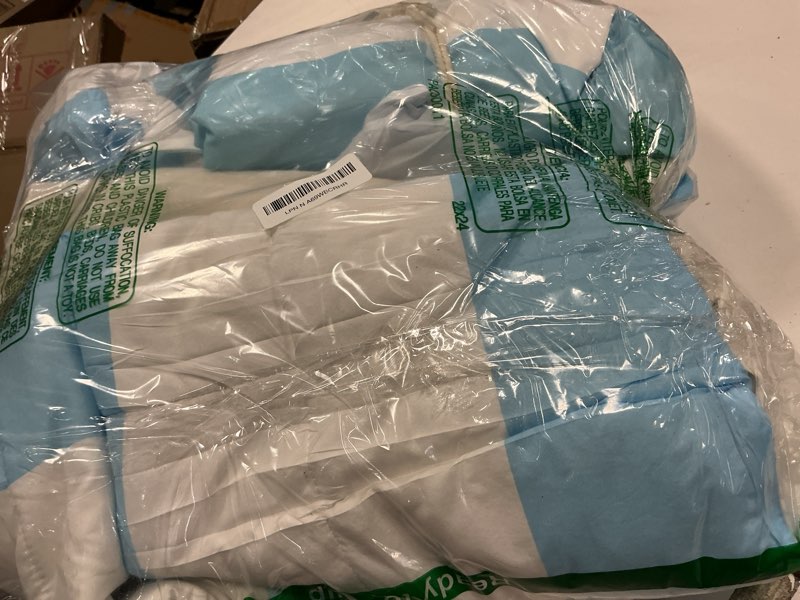 Condition photo showing Good Condition for Teepee Tent for Kids with Padded Mat, Lights, and Carry Bag, Washable Playhouse for Indoor Use, Ideal Play Tent for Girls and Boys,Stripe Blue Standard + Lights + Mat + Carry Bag Stripe Blue