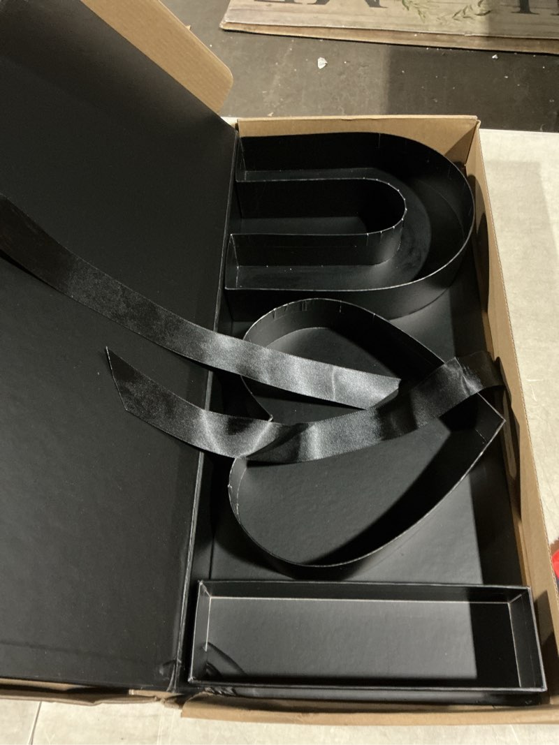 Condition photo showing As Is for WENPACK Empty I Love You Cardboard Letter Fillable Paper Gift Box Flower Chocolate Packaging (DarkBlack) 1 Count (Pack of 1) DarkBlack