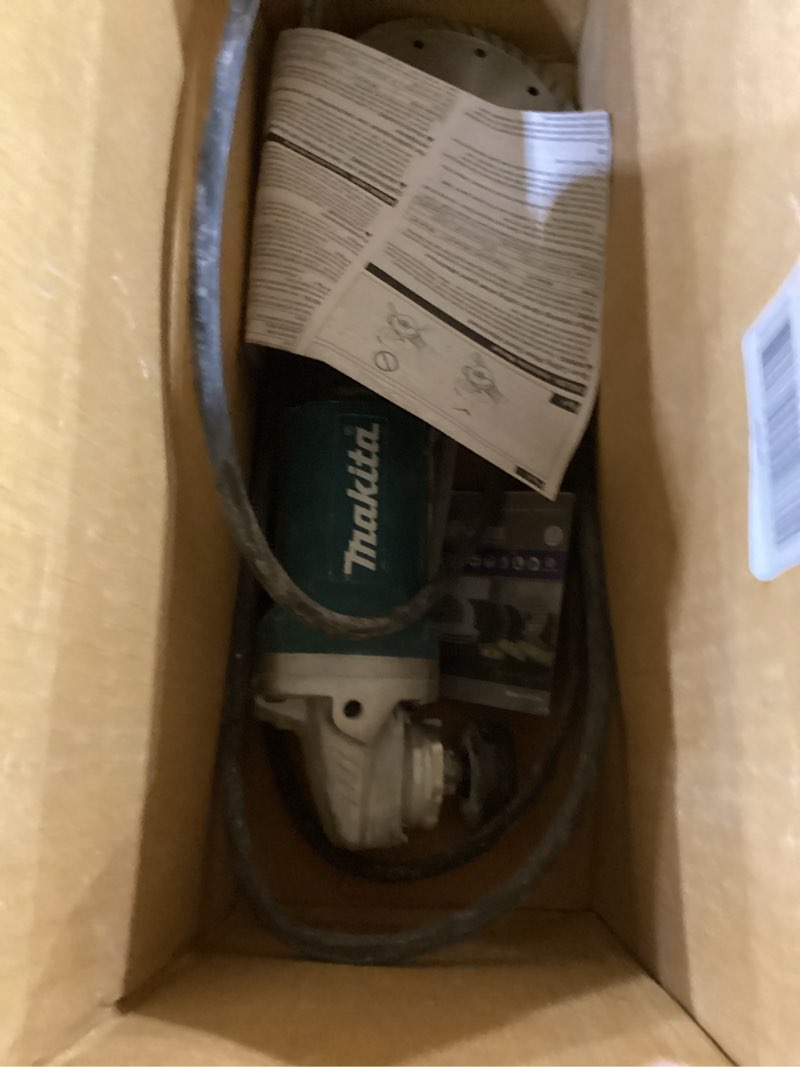 Condition photo showing As Is for not tested ***makita 9557pbx1 4-1/2\" paddle switch cut-off/angle grinder tool with case