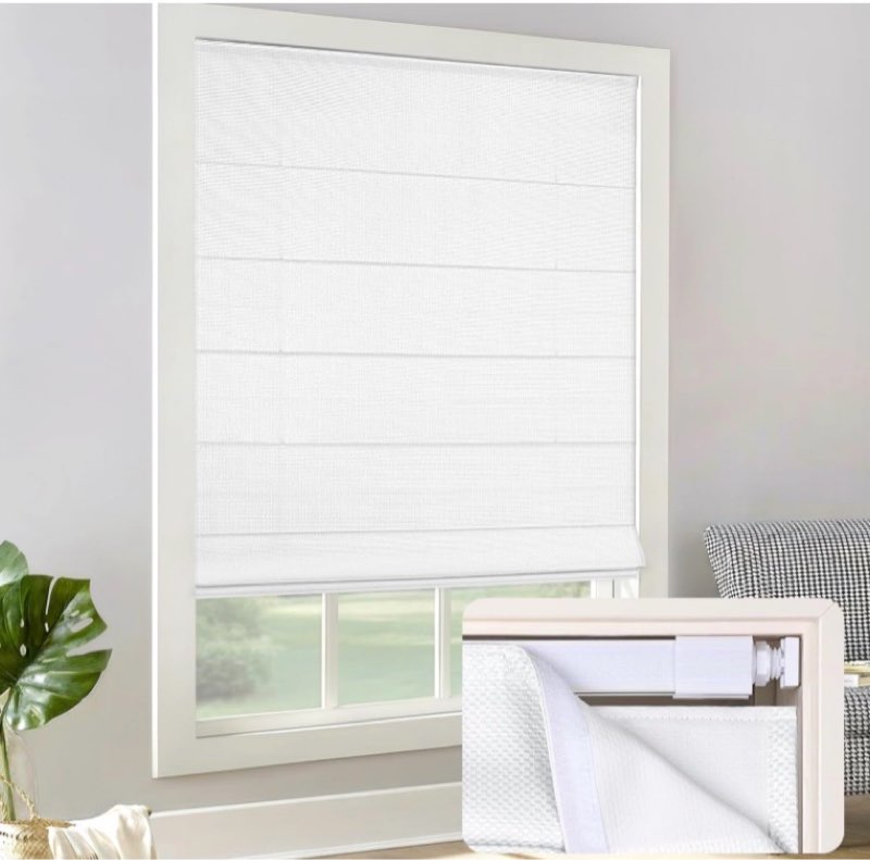 LazBlinds Cordless Roman Shades - No Drill Easy Install Light Filtering Window Blinds, Thermal Insul