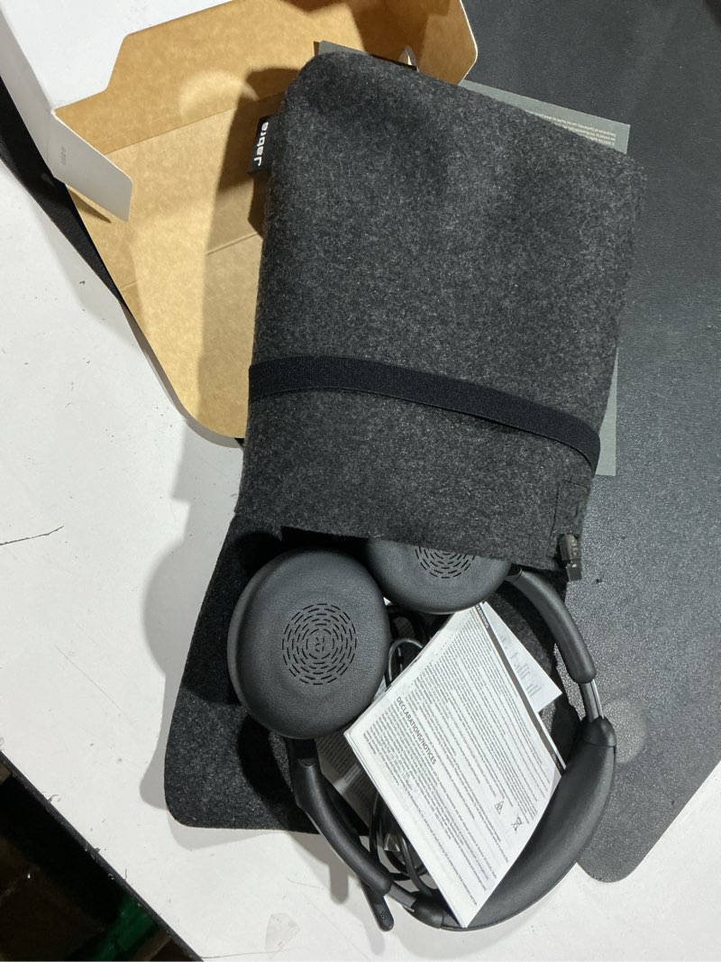 Condition photo showing Good Condition for jabra evolve2 55 stereo wireless headset - features aircomfort technology, noise-cancelling mics & active noise cancellation - ms teams certified, works with other platforms - black dual-ear, usb-a dongle teams certified