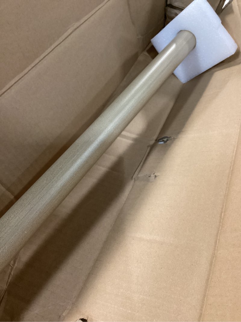 Condition photo showing Good Condition for MODE Farmhouse Collection 1 1/8" Diameter Curtain Rod Set with Porch Doorknob Curtain Rod Finials and Steel Wall Mounted Adjustable Curtain Rod, Fits 36” to 72” Windows, Weathered Oak Fits 36" - 72" wide windows Weathered Oak