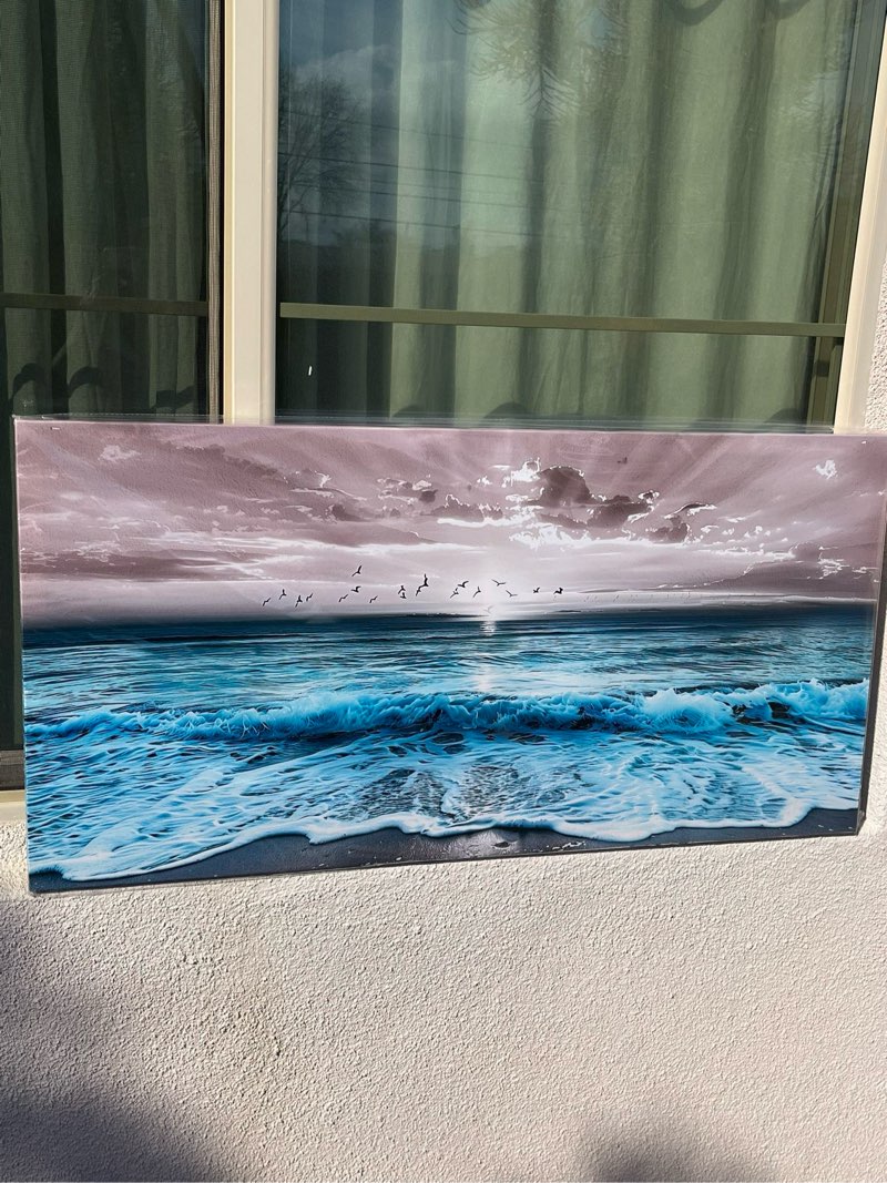 Large Wall Decor For Office Wall Art For Living Room Modern Bedroom Wall Decor Blue Beach Sun Ocean Landscape Canvas Prints Wall Paintings Seascape Framed Pictures Artwork Home Decor 48x2