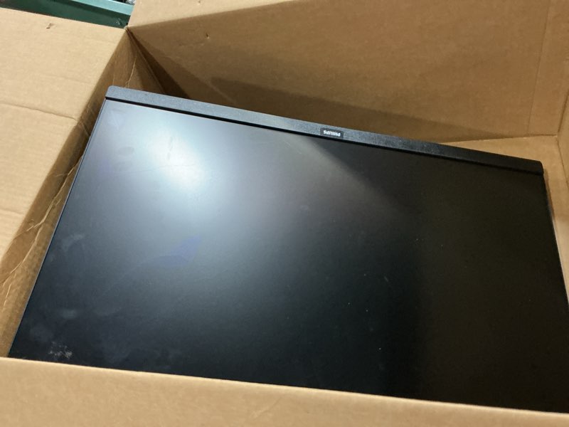 Condition photo showing As Is for philips new 24 inch frameless full hd (1920 x 1080) 100hz monitor, vesa, hdmi x1, vga port x1, eye care, 4 year advance replacement warranty, 241v8lb, black