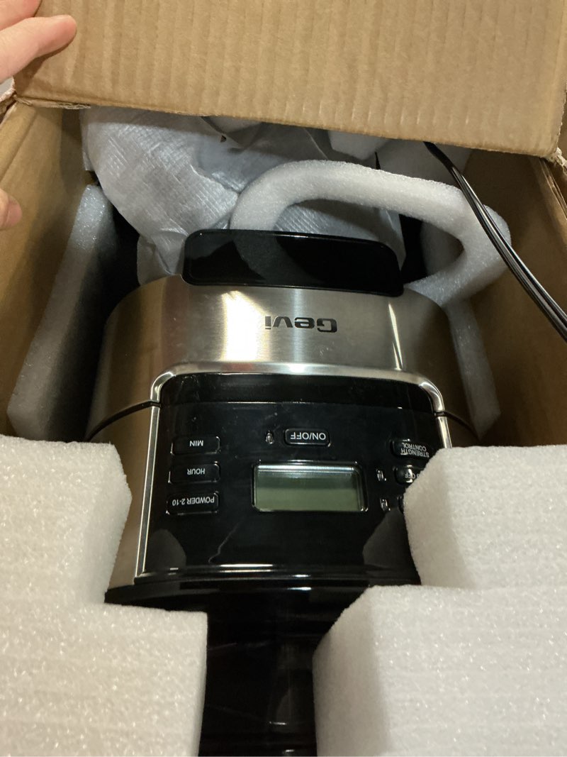 Condition photo showing Good Condition for gevi 10-cup drip coffee maker, built-in burr grinder, 1.5l water tank, programmable timer, auto keep-warm, reusable filter, fresh grind coffee machine, black