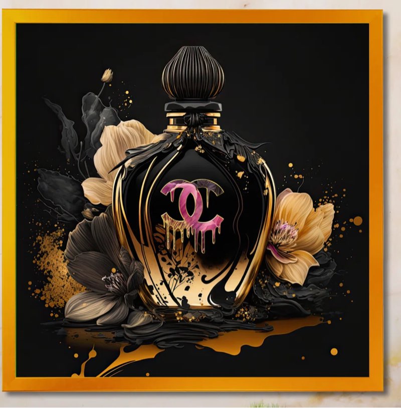 Chic Black And Gold Perfume Bottle