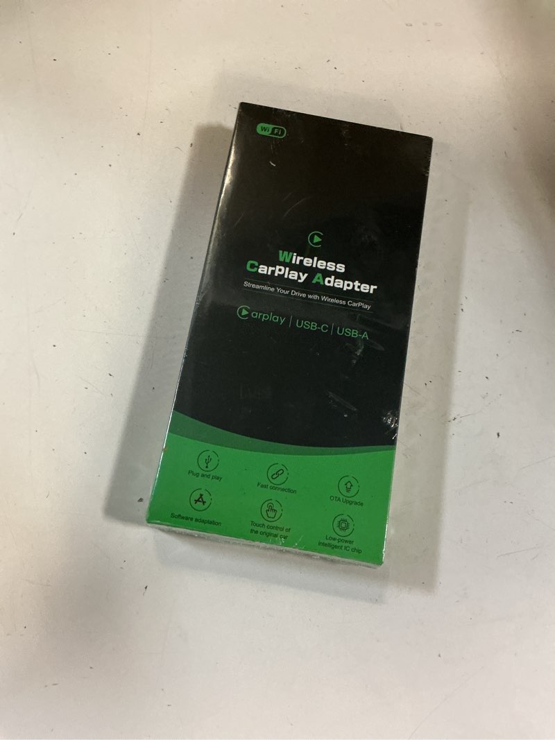 Condition photo showing New/Like New for wireless carplay adapter for apple - 2025 slim edition, plug & play connection converts factory wired to wireless carplay adapter for iphone carplay dongle for ios 10+ (black)