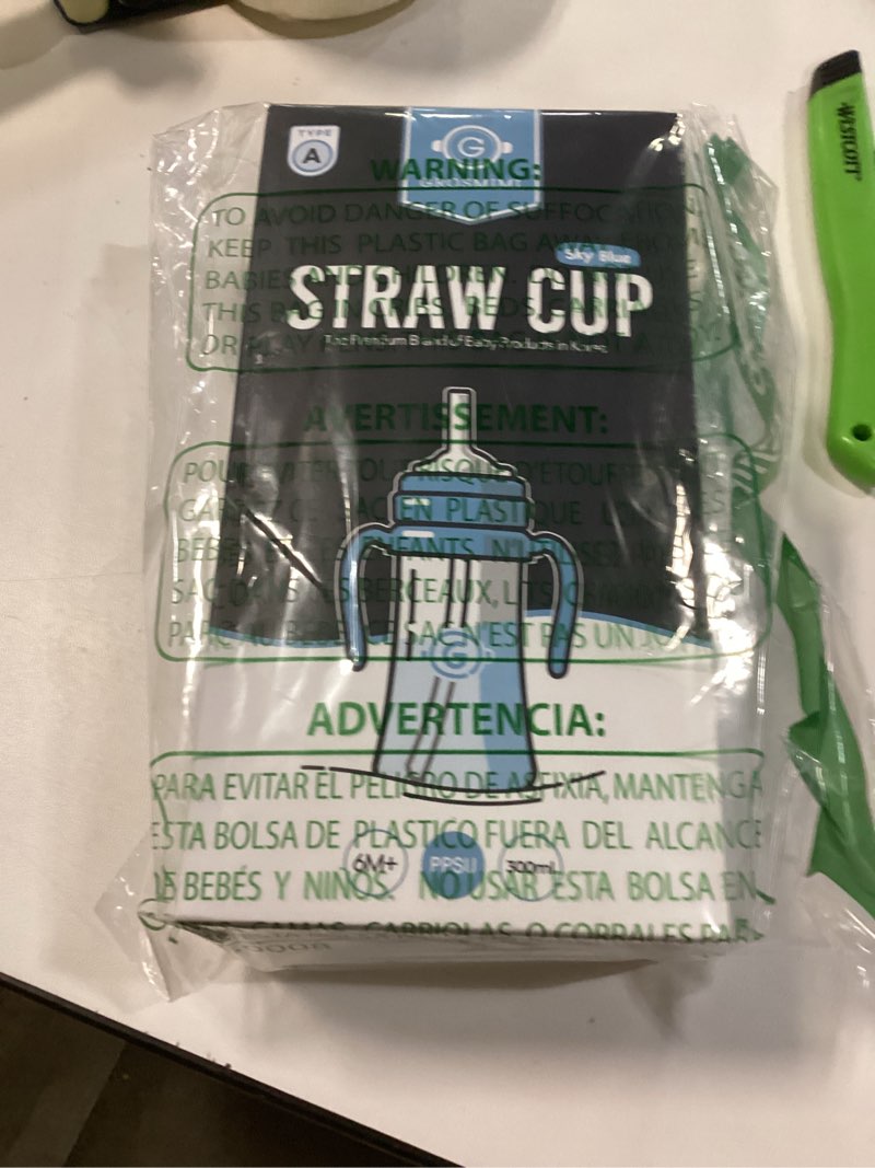 Condition photo showing New/Like New for GROSMIMI Spill Proof no Spill Magic Sippy Cup with Straw with Handle for Baby and Toddlers, Customizable, PPSU, BPA Free 10 oz (Sky blue)
