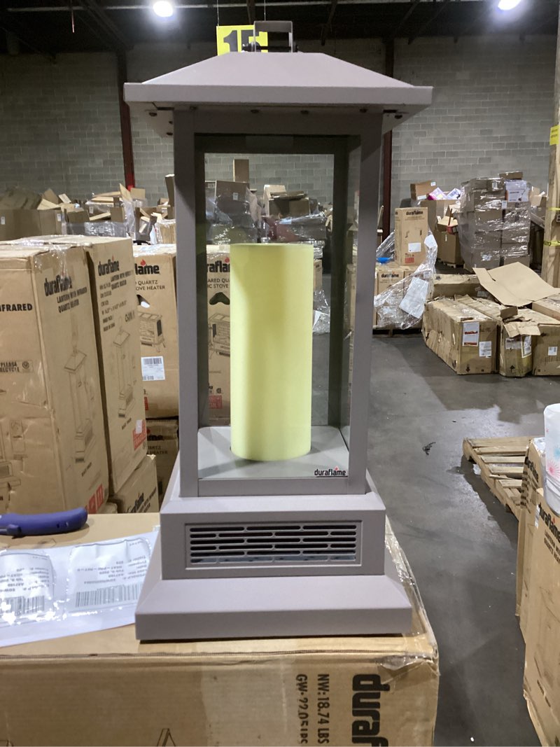 Duraflame lantern with infrared quartz heater color french gray finish