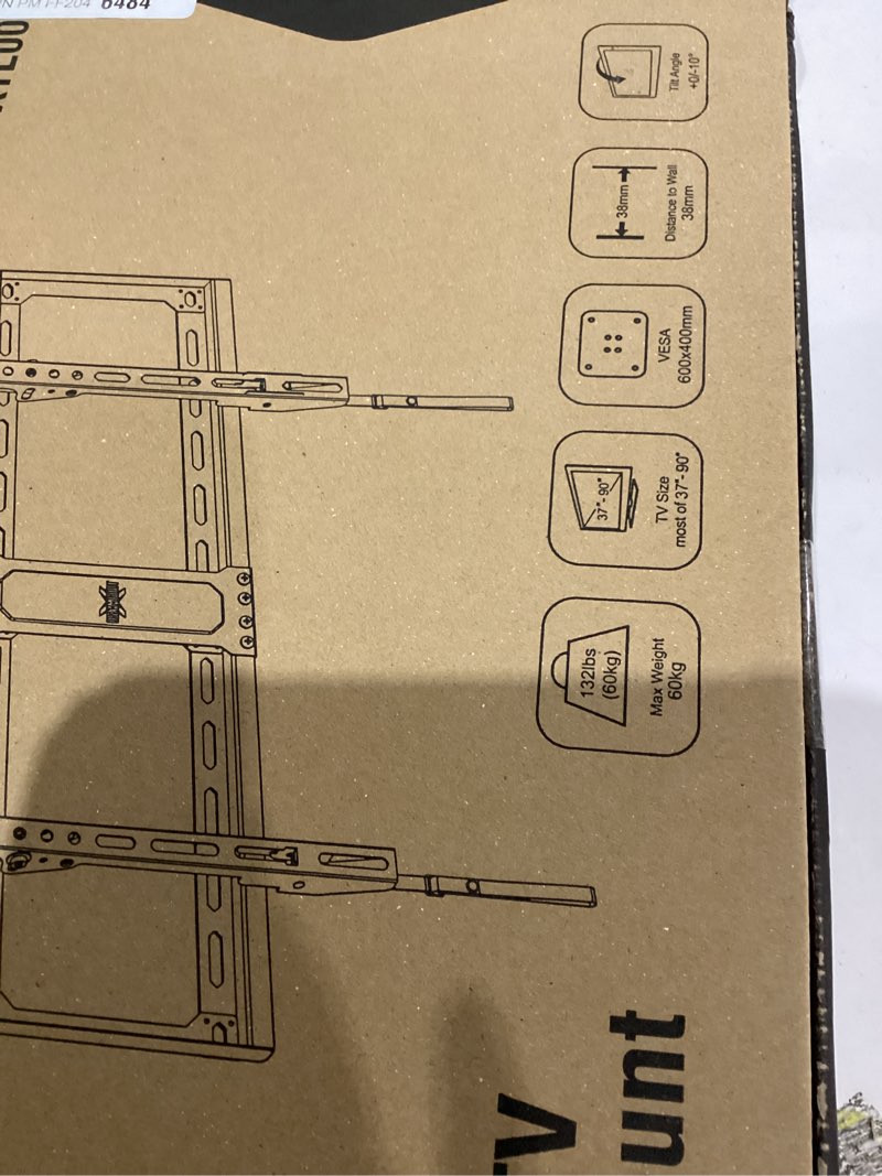 Condition photo showing As Is for USX MOUNT Tilting TV Wall Mount for Most 37"-90" Flat Curved Screen Television, TV Bracket with Max VESA 600x400mm up to 132lbs, Low Profile Tilt Mount for 16", 24" Stud 37-90 Inch (VESA600x400) Tilt