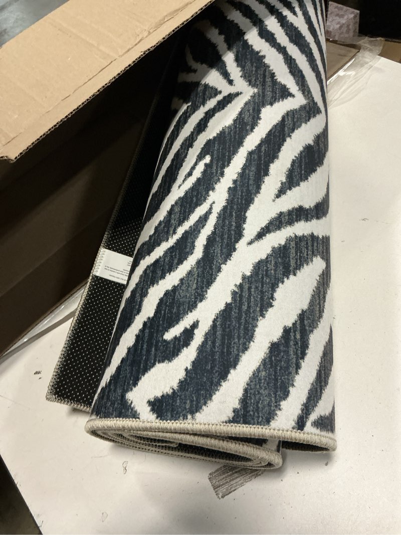 Condition photo showing As Is for Zebra Animal Print Kitchen Rugs Mats Sets,2pcs Absorbent Non-Slip Rug,Soft Comfort Floor Mat,for Hallway Office