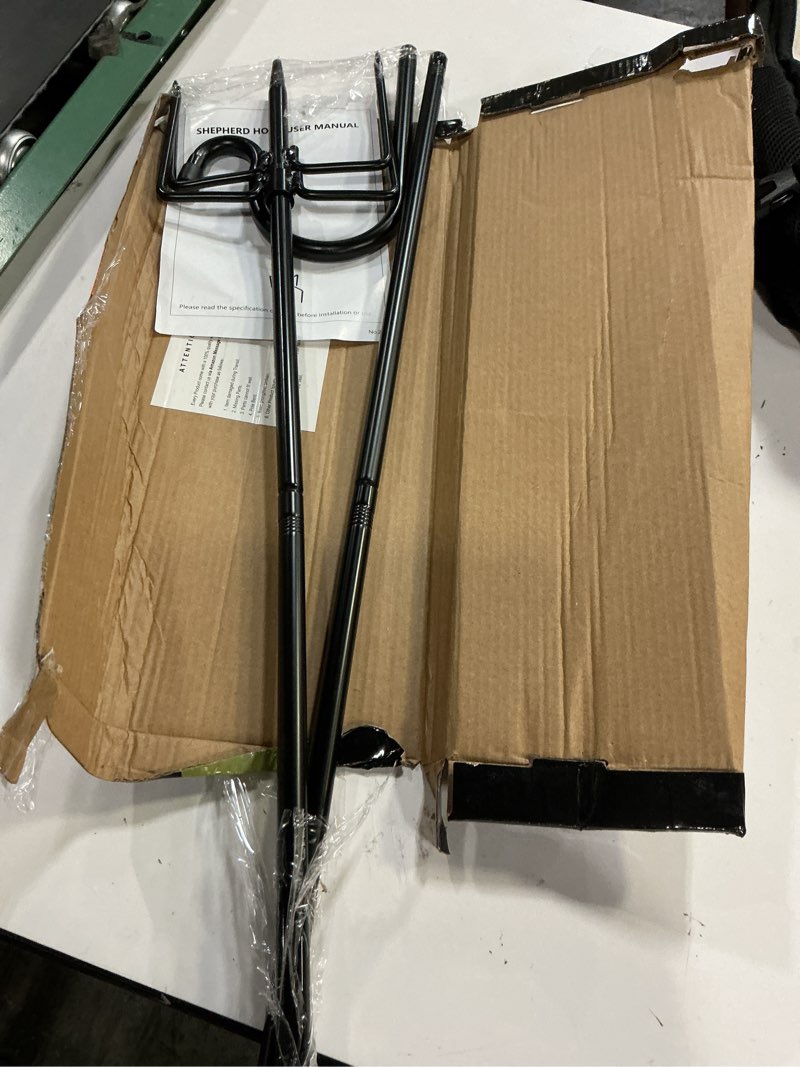 Condition photo showing Good Condition for shepherd hooks for outdoor, 1 pack 62 inch bird feeder pole with 5 prongs base for hanging lantern, hummingbird feeder, lightweight plant, shepherds hook for bird feeders for outside 1 62 inch