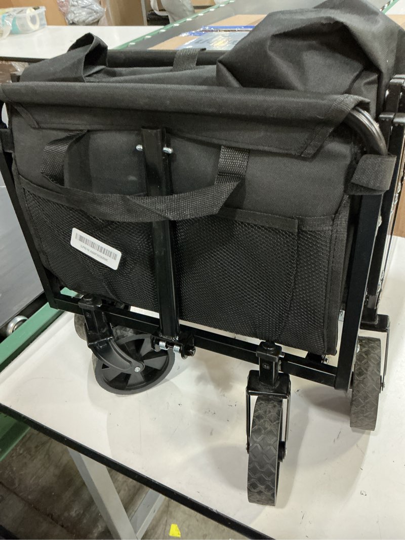 Condition photo showing Good Condition for wagons carts foldable, collapsible wagon with wheels — foldable wagon for groceries,picnic,beach,camping, small hauls, apartment moving storage, portable utility folding wagon cart, 360lbs, black pitch black