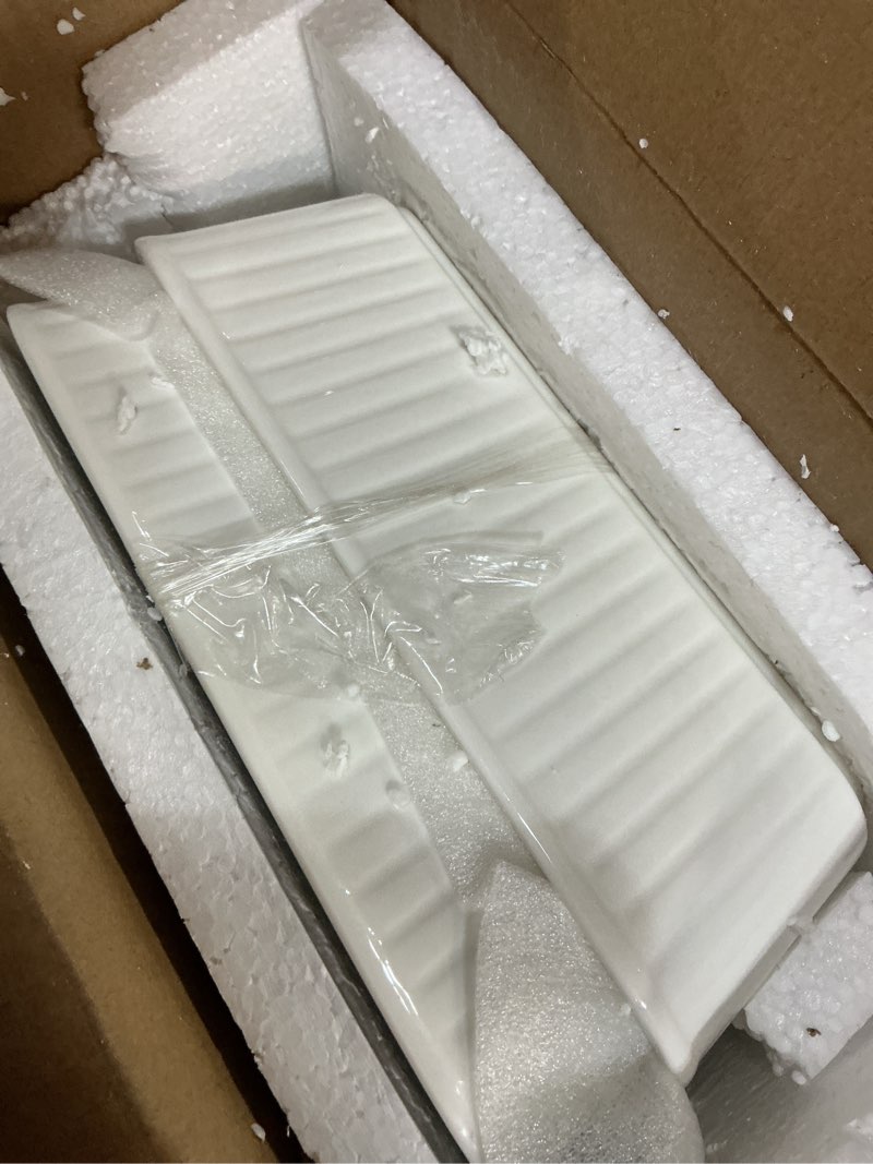 Condition photo showing New/Like New for 10" square ceramic casserole dish set of 2-2.6 qt deep baking dishes with handles for oven, lasagna pan for casseroles cake bread, microwave dishwasher safe bakeware set, white